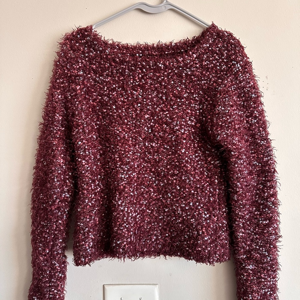 Wild Fable Maroon Fuzzy Sweater